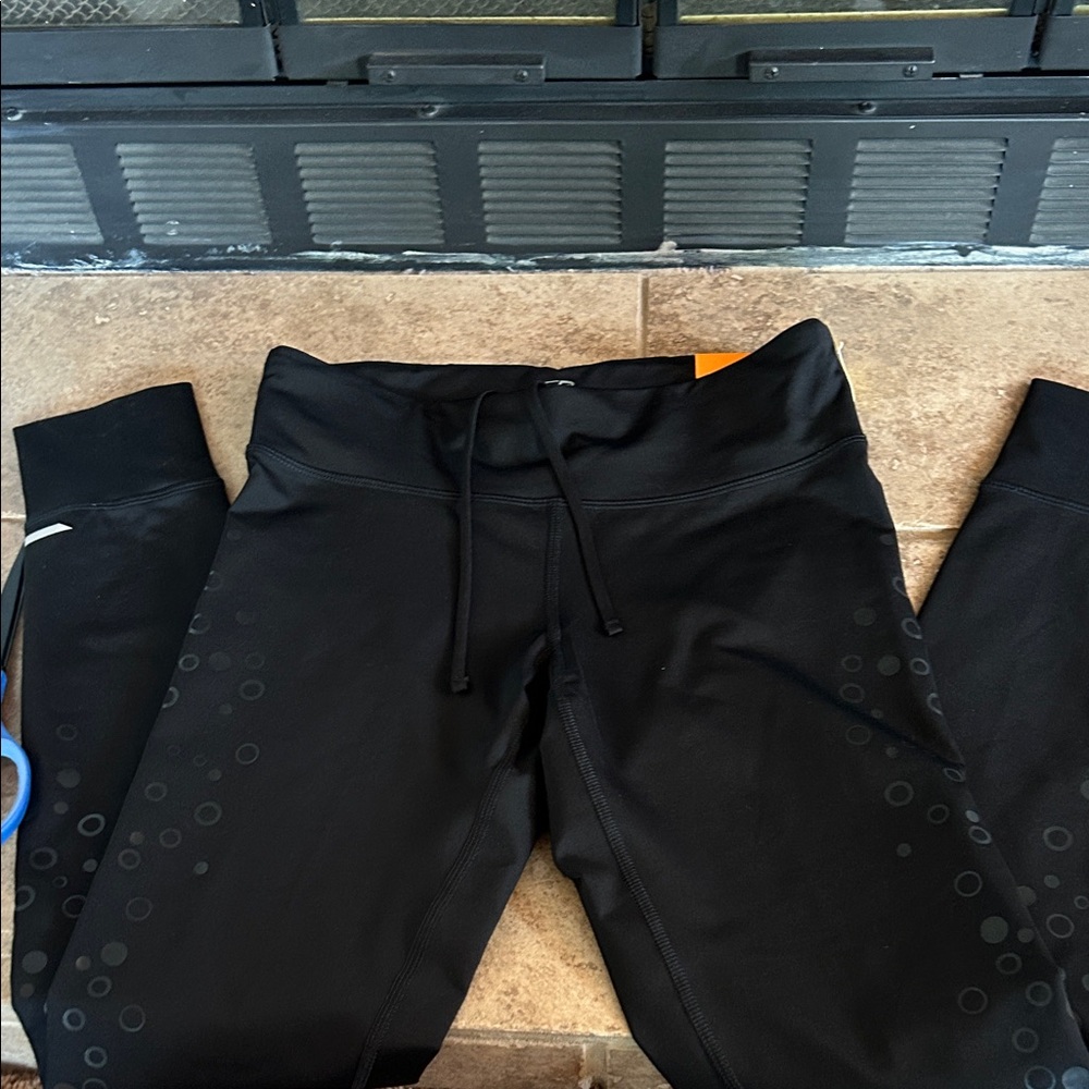 Champion Black Womans Active Leggings with Reflective Dot Detail
